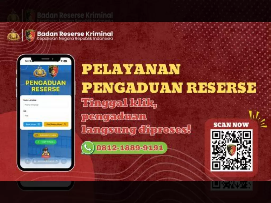 Polri Luncurkan Aplikasi Pengaduan Reserse: Cegah Birokrasi, Integrasi WA dan Chat Langsung